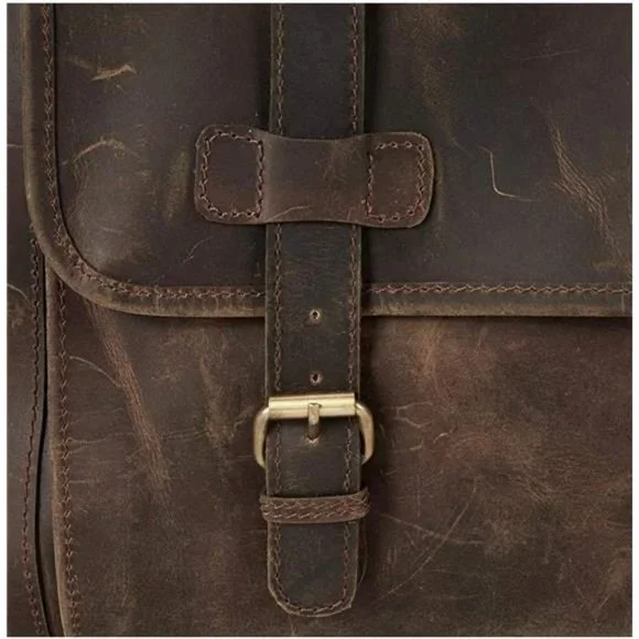 24 Inch Genuine Leather DuffelTravel Overnight Weekend Leather Bag for Men
